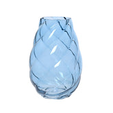 Decoris Glass Vase with Swirl Pattern 18 x 26cm - Blue